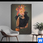 Leinwandbild Blumenportrait Einer Frau Hochformat Produktvorschau mit dem Bild Blumenportrait einer Frau im Format Hochformat.