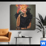 Leinwandbild Blumenportrait Einer Frau Quadrat Produktvorschau mit dem Bild Blumenportrait einer Frau im Format Quadrat.