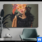Leinwandbild Blumenportrait Einer Frau Querformat Produktvorschau mit dem Bild Blumenportrait einer Frau im Format Querformat.