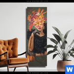 Leinwandbild Blumenportrait Einer Frau Schmal Produktvorschau mit dem Bild Blumenportrait einer Frau im Format Schmal.