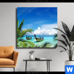 Leinwandbild Boote Im Tropischen Meer Quadrat Produktvorschau mit dem Bild Boote im tropischen Meer im Format Quadrat.