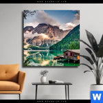 Leinwandbild Bootshuette Quadrat Produktvorschau mit dem Bild Bootshütte im Format Quadrat.