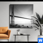 Leinwandbild Bruecke Am Weiten Meer Quadrat Produktvorschau mit dem Bild Brücke am weiten Meer im Format Quadrat.
