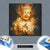 Leinwandbild Buddha Golden Splash Quadrat Materialbild