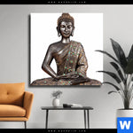 Leinwandbild Buddha In Lotus Pose No 2 Quadrat Produktvorschau mit dem Bild Buddha in Lotus Pose No. 2 im Format Quadrat.