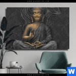 Leinwandbild Buddha In Lotus Pose Querformat Produktvorschau mit dem Bild Buddha in Lotus Pose im Format Querformat.