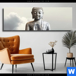 Leinwandbild Buddha Ruhe Des Seins Panorama Produktvorschau mit dem Bild Buddha - Ruhe des Seins im Format Panorama.
