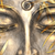 Leinwandbild Buddha Silber Gold Schmal