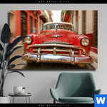 Leinwandbild Bunte Vintage Oldtimer Querformat Produktvorschau mit dem Bild Bunte vintage Oldtimer im Format Querformat.