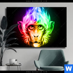 Leinwandbild Bunter Feuer Affe Querformat Produktvorschau mit dem Bild Bunter Feuer-Affe im Format Querformat.