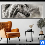 Leinwandbild Das Pferd Wild Schoen Panorama Produktvorschau mit dem Bild Das Pferd - wild & schön im Format Panorama.