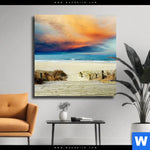 Leinwandbild Der Holzsteg Quadrat Produktvorschau mit dem Bild Der Holzsteg im Format Quadrat.