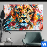 Leinwandbild Der Loewe Urban Style Querformat Produktvorschau mit dem Bild Der Löwe - Urban Style im Format Querformat.