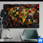 Leinwandbild Die Weltkarte Der Gewuerze Querformat Produktvorschau mit dem Bild Die Weltkarte der Gewürze im Format Querformat.