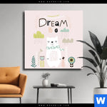 Leinwandbild Dream Big Eisbaer Quadrat Produktvorschau mit dem Bild Dream Big Eisbär im Format Quadrat.