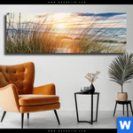 Leinwandbild Duenen Und Meer Panorama Produktvorschau mit dem Bild Dünen und Meer im Format Panorama.