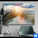 Leinwandbild Duenen Und Meer Querformat Produktvorschau mit dem Bild Dünen und Meer im Format Querformat.