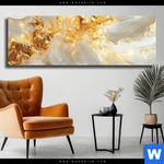 Leinwandbild Edle Farbexplosion Gold Panorama Produktvorschau mit dem Bild Edle Farbexplosion Gold im Format Panorama.