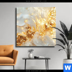 Leinwandbild Edle Farbexplosion Gold Quadrat Produktvorschau mit dem Bild Edle Farbexplosion Gold im Format Quadrat.