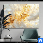 Leinwandbild Edle Farbexplosion Gold Querformat Produktvorschau mit dem Bild Edle Farbexplosion Gold im Format Querformat.