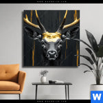 Leinwandbild Edler Hirsch In Fokus Quadrat Produktvorschau mit dem Bild Edler Hirsch in Fokus im Format Quadrat.