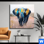 Leinwandbild Elefant Farben Der Wildnis Quadrat Produktvorschau mit dem Bild Elefant - Farben der Wildnis im Format Quadrat.