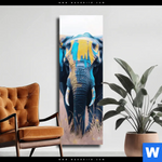 Leinwandbild Elefant Farben Der Wildnis Schmal Produktvorschau mit dem Bild Elefant - Farben der Wildnis im Format Schmal.