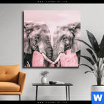 Leinwandbild Elefanten Harmonie In Pastell Quadrat Produktvorschau mit dem Bild Elefanten - Harmonie in Pastell im Format Quadrat.