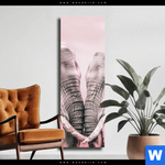 Leinwandbild Elefanten Harmonie In Pastell Schmal Produktvorschau mit dem Bild Elefanten - Harmonie in Pastell im Format Schmal.