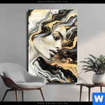 Leinwandbild Elegantes Gold Schwarzes Portraet Hochformat Produktvorschau mit dem Bild Elegantes gold-schwarzes Porträt im Format Hochformat.