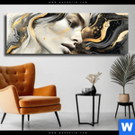 Leinwandbild Elegantes Gold Schwarzes Portraet Panorama Produktvorschau mit dem Bild Elegantes gold-schwarzes Porträt im Format Panorama.