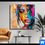 Leinwandbild Farbexplosion Portraet Lola Quadrat Produktvorschau mit dem Bild Farbexplosion - Porträt Lola im Format Quadrat.