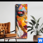 Leinwandbild Farbexplosion Portraet Lola Schmal Produktvorschau mit dem Bild Farbexplosion - Porträt Lola im Format Schmal.