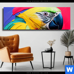 Leinwandbild Federn Papagei Panorama Produktvorschau mit dem Bild Federn Papagei im Format Panorama.