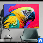 Leinwandbild Federn Papagei Querformat Produktvorschau mit dem Bild Federn Papagei im Format Querformat.