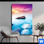 Leinwandbild Felsen Im Meer Hochformat Produktvorschau mit dem Bild Felsen im Meer im Format Hochformat.