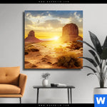 Leinwandbild Felsen In Wueste Quadrat Produktvorschau mit dem Bild Felsen in Wüste im Format Quadrat.