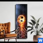Leinwandbild Feuriger Fussball Schmal Produktvorschau mit dem Bild Feuriger Fussball im Format Schmal.