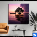 Leinwandbild Fischer Auf Boot Sonnenaufgang Quadrat Produktvorschau mit dem Bild Fischer auf Boot Sonnenaufgang im Format Quadrat.