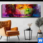 Leinwandbild Florales Frauenportraet Rosalie Panorama Produktvorschau mit dem Bild Florales Frauenporträt - Rosalie im Format Panorama.