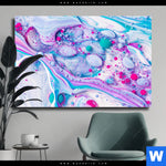 Leinwandbild Fluid Art Bubbless Aquamarin Querformat Produktvorschau mit dem Bild Fluid Art - Bubbless Aquamarin im Format Querformat.