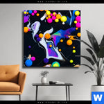 Leinwandbild Fluid Art Bubbless Neon Quadrat Produktvorschau mit dem Bild Fluid Art - Bubbless Neon im Format Quadrat.