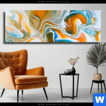 Leinwandbild Fluid Art Lagune Panorama Produktvorschau mit dem Bild Fluid Art Lagune im Format Panorama.