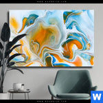Leinwandbild Fluid Art Lagune Querformat Produktvorschau mit dem Bild Fluid Art Lagune im Format Querformat.