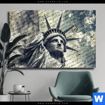 Leinwandbild Freiheitsstatue Im Sandsturm Querformat Produktvorschau mit dem Bild Freiheitsstatue im Sandsturm im Format Querformat.