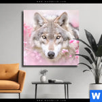Leinwandbild Friedlicher Wolf Quadrat Produktvorschau mit dem Bild Friedlicher Wolf im Format Quadrat.