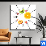 Leinwandbild Fruechte Auf Gabeln Quadrat Produktvorschau mit dem Bild Früchte auf Gabeln im Format Quadrat.