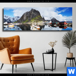 Leinwandbild Fruehling In Norwegen Panorama Produktvorschau mit dem Bild Frühling in Norwegen im Format Panorama.