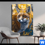 Leinwandbild Fuchs Im Blaetterwald Hochformat Produktvorschau mit dem Bild Fuchs im Blätterwald im Format Hochformat.