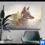 Leinwandbild Fuchs Wald Querformat Produktvorschau mit dem Bild Fuchs & Wald im Format Querformat.